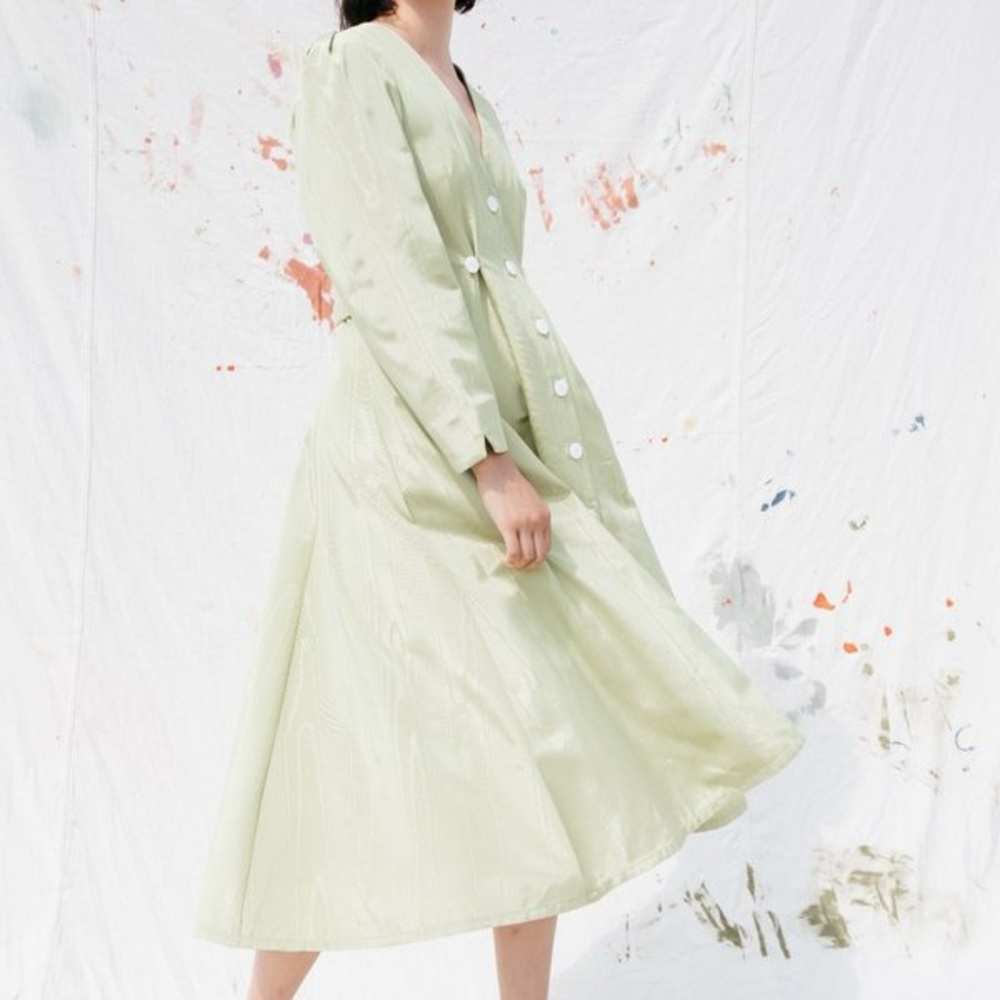 Nikki Chasin Dress Richter Button Midi Sz 2 — image 4 of 8